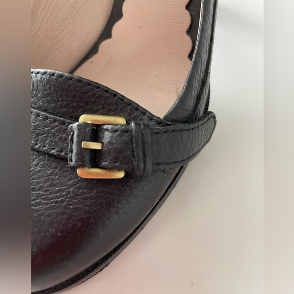 BURBERRY BLACK LEATHER HIGH HEELS EU38 US8 - Picture 8 of 16